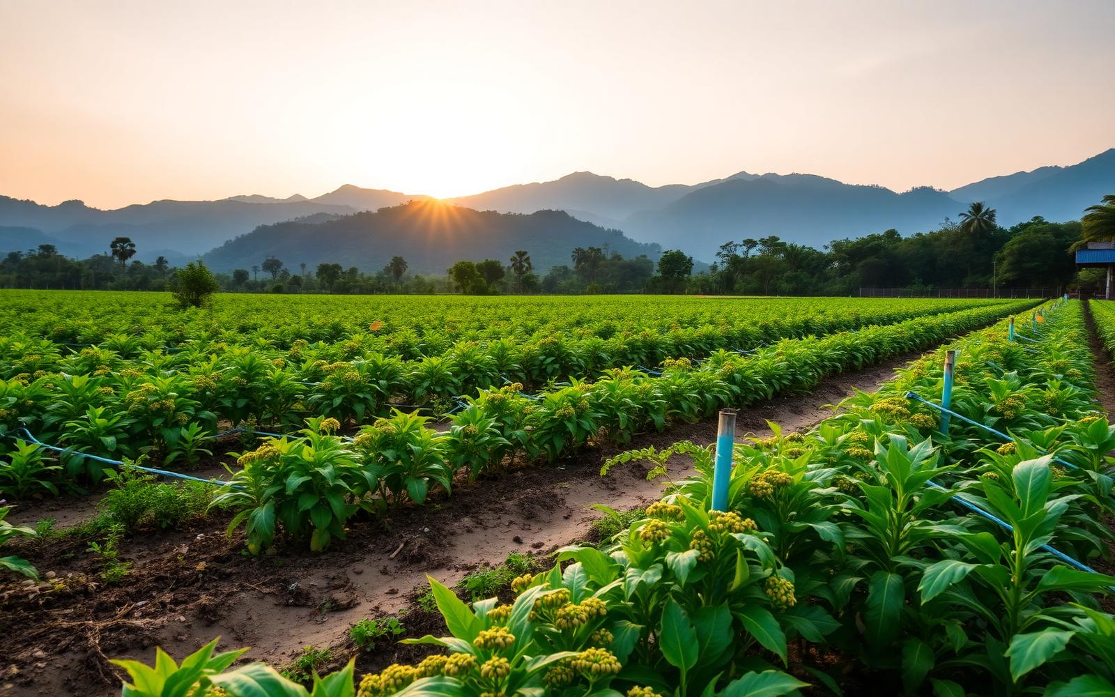 A spice estate in the Idukki high ranges at golden hour